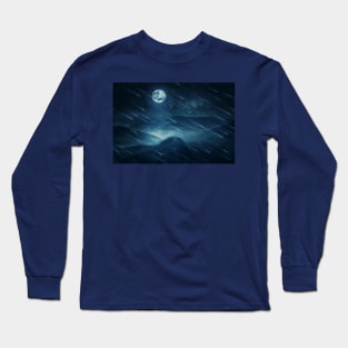 misty valley at night Long Sleeve T-Shirt